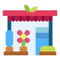 tienda de flores icono