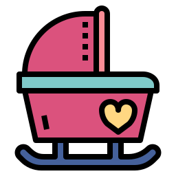 Baby crib icon