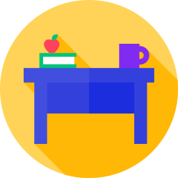 Teacher desk icon