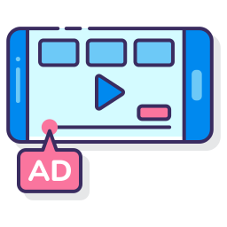 video-advertenties icoon