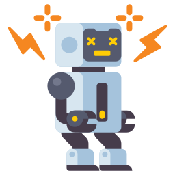 Dizzy robot icon