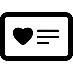 carte d'amant avec un coeur Icône