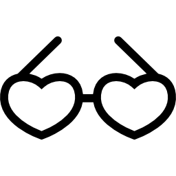 Reading lover glasses with hearts icon
