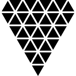 Polygonal diamond shape of small triangles icon