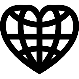 Heart world grid icon