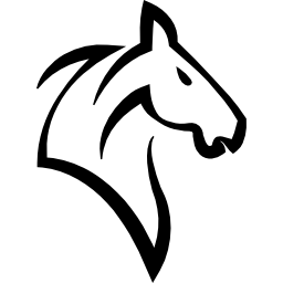 cabeza de un contorno de caballo icono