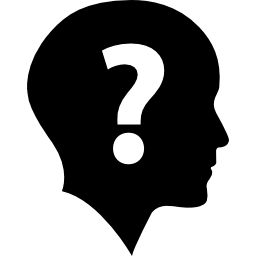 Bald head with question mark icon