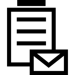 uwaga papier i koperta e-mail ikona