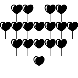 Привлекательный шар сердца из нескольких воздушных шаров сердца иконка