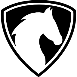 testa di cavallo in uno scudo icona
