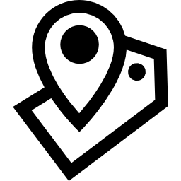 marcador de posición de ubicación y contornos de etiqueta icono
