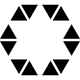 estrella en hexágono de pequeños triángulos icono