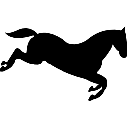 schwarze pferdeschattenbild, die nach dem springen untergeht icon