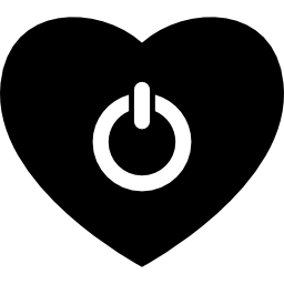Heart shaped power button icon