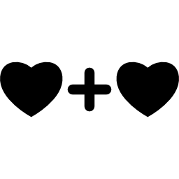 Valentines sum of hearts icon