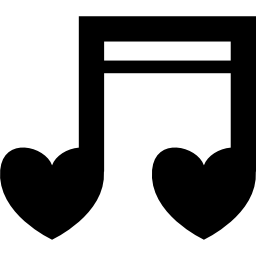 notas musicais de coração Ícone