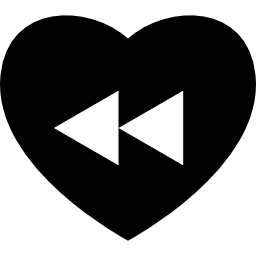bouton de rembobinage du cœur Icône