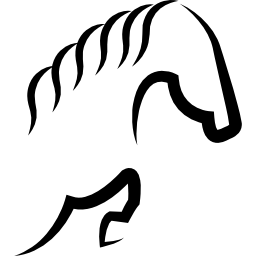 parte frontal del caballo desde la vista lateral icono