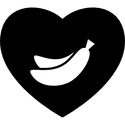 symbole d'amant de banane de bananes à l'intérieur d'un coeur Icône