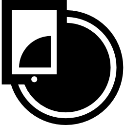 携帯電話またはタブレットを使用した円グラフのグラフィック icon