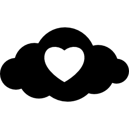 cuore in una nuvola icona