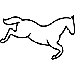 Jumping horse going down outline icon