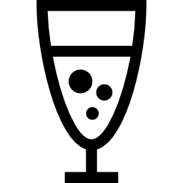 Glass with drink with bubbles icon