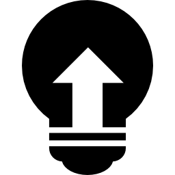 Light bulb with up arrow icon