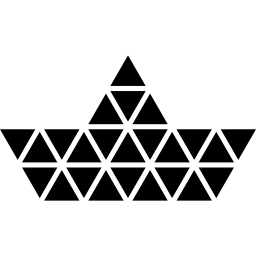 Polygonal boat of small triangles icon