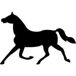 silueta de lado negro de trote de caballo icono