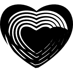 Heart with art lines inside icon