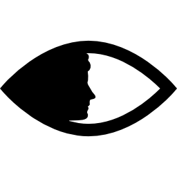 las mujeres enfrentan silueta lateral en forma de ojo icono