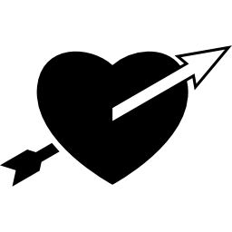 flecha direto para o coração Ícone