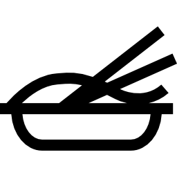 Тарелка лапши с палочками для еды иконка