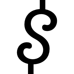 simbolo del dollaro arrotondato icona
