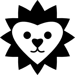 cara de león en forma de corazón icono