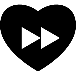 Heart fast forward button icon