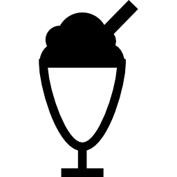 bicchiere da gelato con cannuccia icona