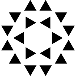 wielokątny ornament małych trójkątów w kształcie gwiazdy i sześciokąta ikona