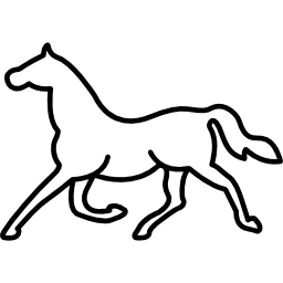 profilo del cavallo al trotto icona