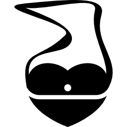 Heart shaped romantic feminine bag icon