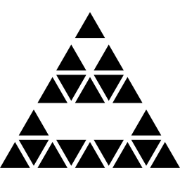 Polygonal pyramid of triangles icon