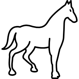 sluit de omtrek van het racepaard icoon