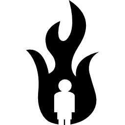 hombre en llamas icono
