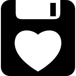 Floppy disk with a heart icon