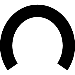 czarny kształt podkowy bez dziur ikona