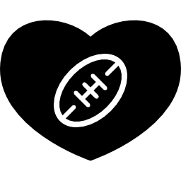 corazón de fútbol americano icono