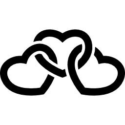 cadena triple corazón icono