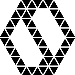 Polygonal straight yin yang symbol icon