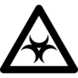 Biohazard sign inside a triangle outline icon